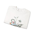 Floral Snake Crewneck Sweatshirt — Watercolor Botanical & Serpent Design