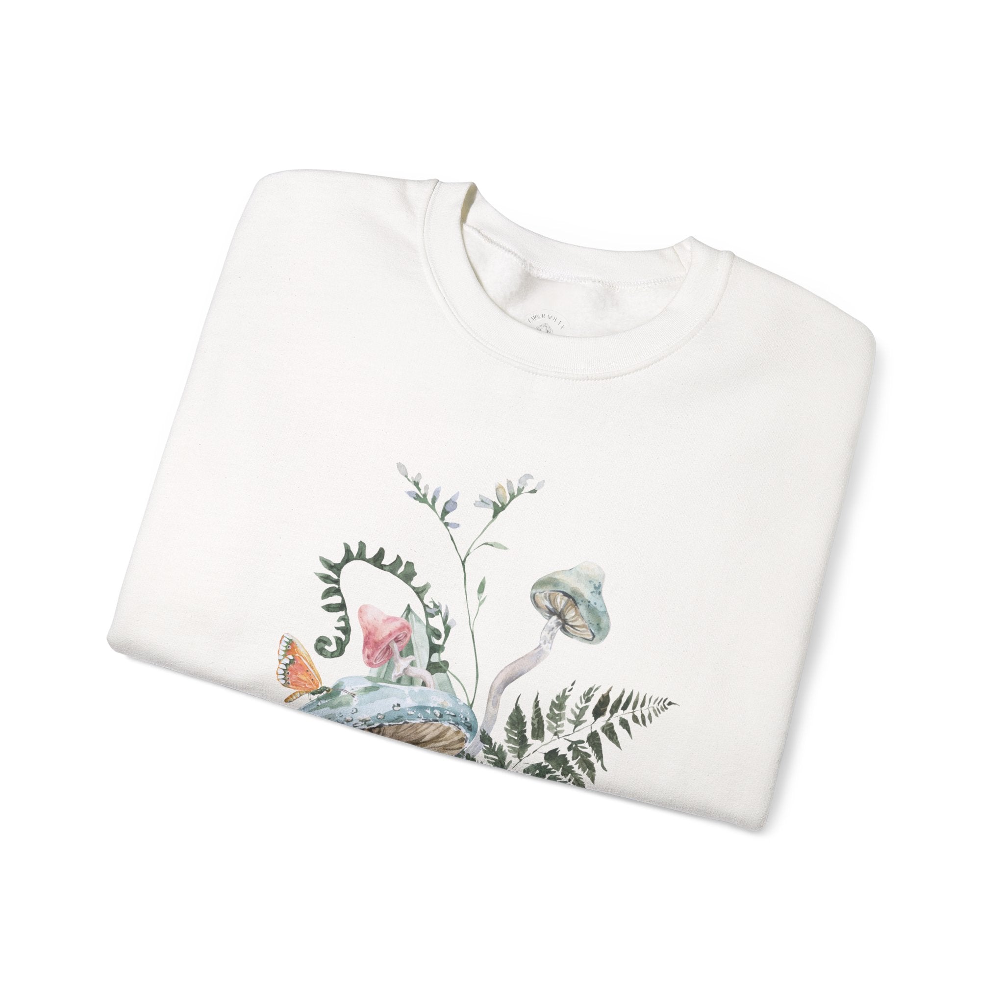 Floral Snake Crewneck Sweatshirt — Watercolor Botanical & Serpent Design