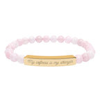 "My softness is my strength" Engraved Rose Quartz Stretch Bracelet - Customizable Gift for Her