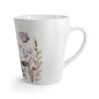 Mystic Wildflower Latte Mug — Lavender Roses, Mushrooms & Crescent Moon Ceramic Mug