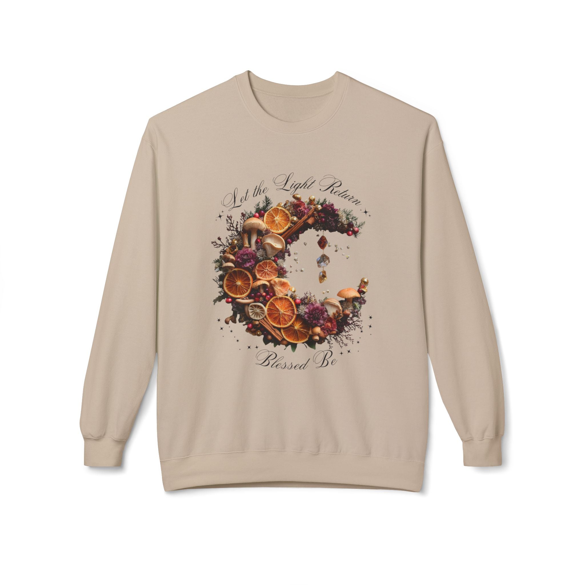 Crewneck Sweatshirt — Autumn Citrus Wreath “Count Your Blessings” Fall Graphic
