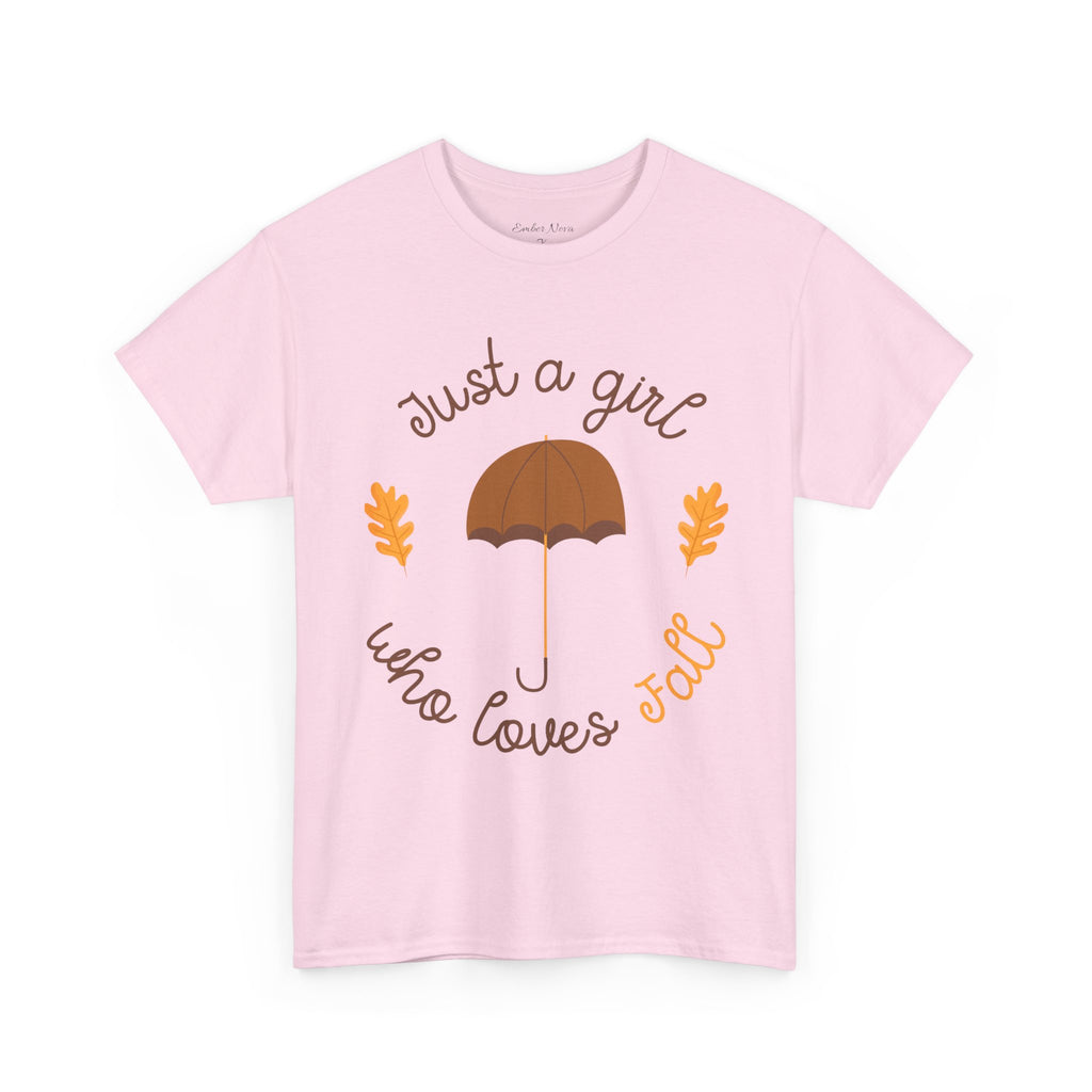 Just a Girl Who Loves Fall Tee, Unisex Autumn T-Shirt, Cozy Casual Wear, Fall Fashion, Gift for Fall Lovers, Seasonal Outfit