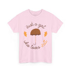 Just a Girl Who Loves Fall Tee, Unisex Autumn T-Shirt, Cozy Casual Wear, Fall Fashion, Gift for Fall Lovers, Seasonal Outfit