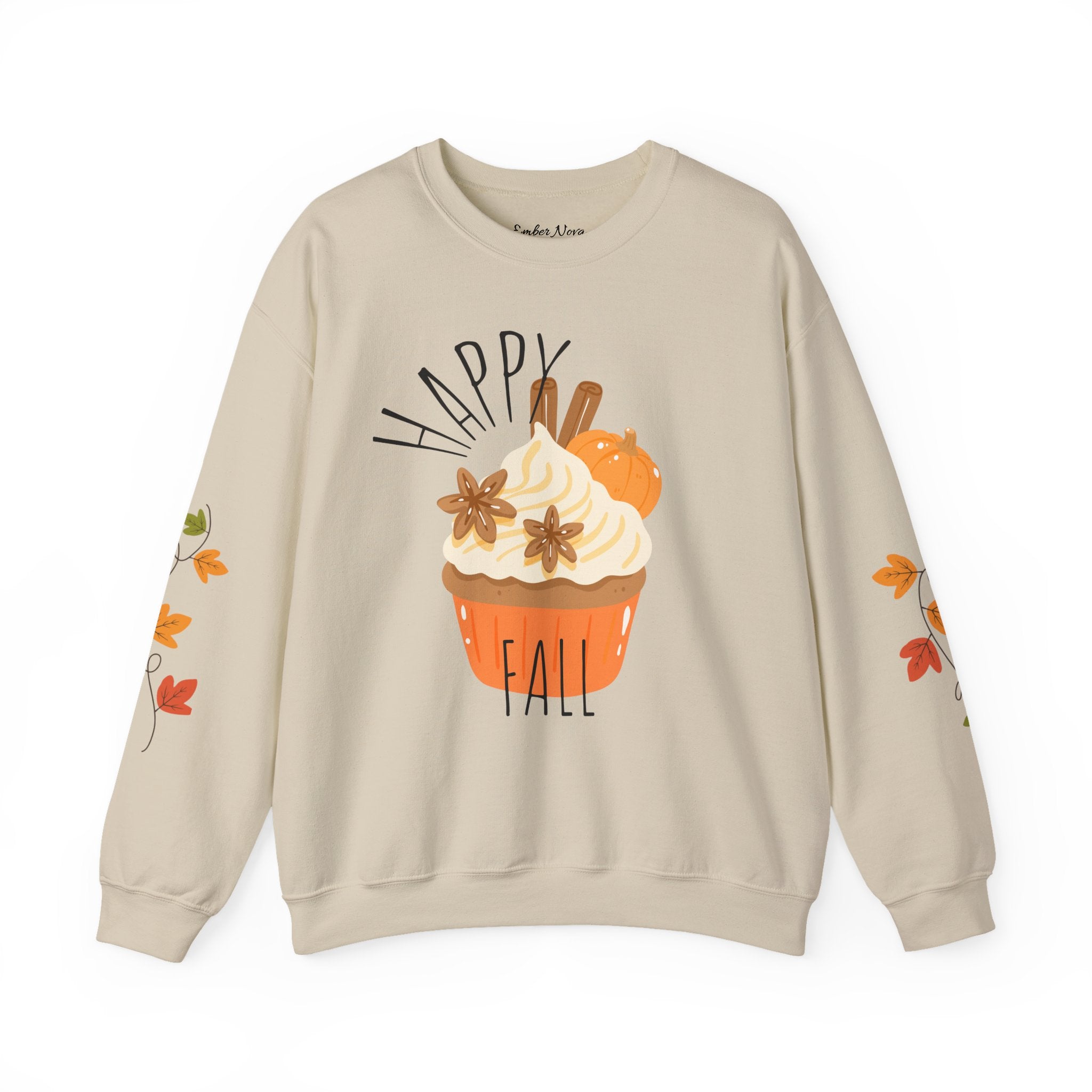 Autumn Cupcake Sweatshirt, Cozy Fall Crewneck, Unisex Sweater, Thanksgiving Apparel, Thanksgiving Gift, Seasonal Fashion