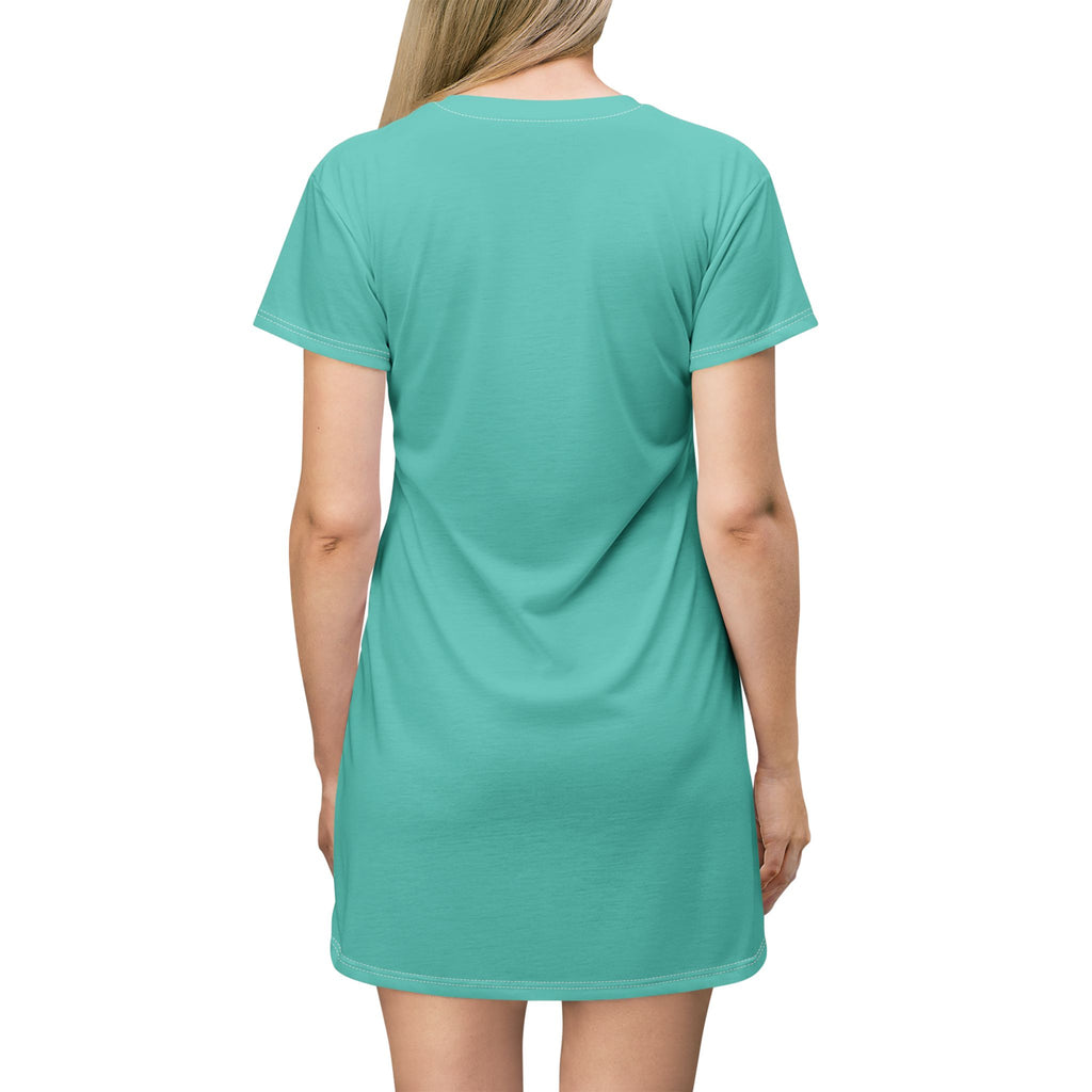 Lotus Flower T-Shirt Dress - Comfortable & Chic AOP Design