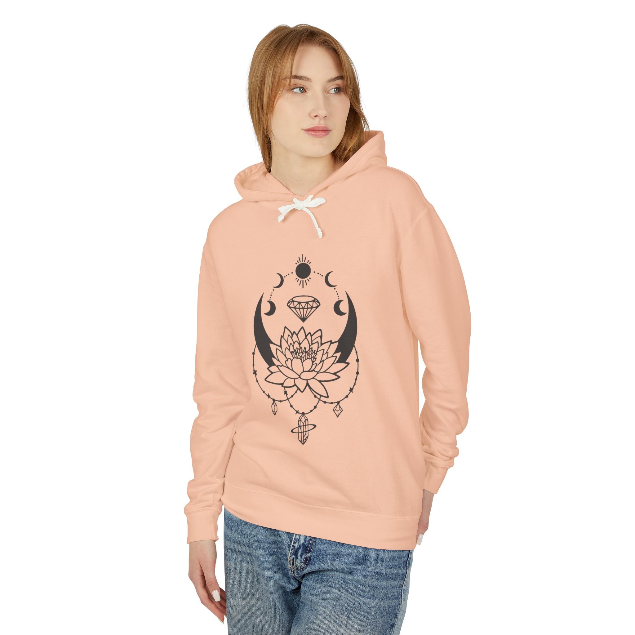 Lotus & Moon Unisex Lightweight Hooded Sweatshirt