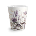 Mystic Wildflower Latte Mug — Lavender Roses, Mushrooms & Crescent Moon Ceramic Mug