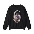 Floral Crescent Crewneck Sweatshirt – Lavender Rose Bouquet Graphic