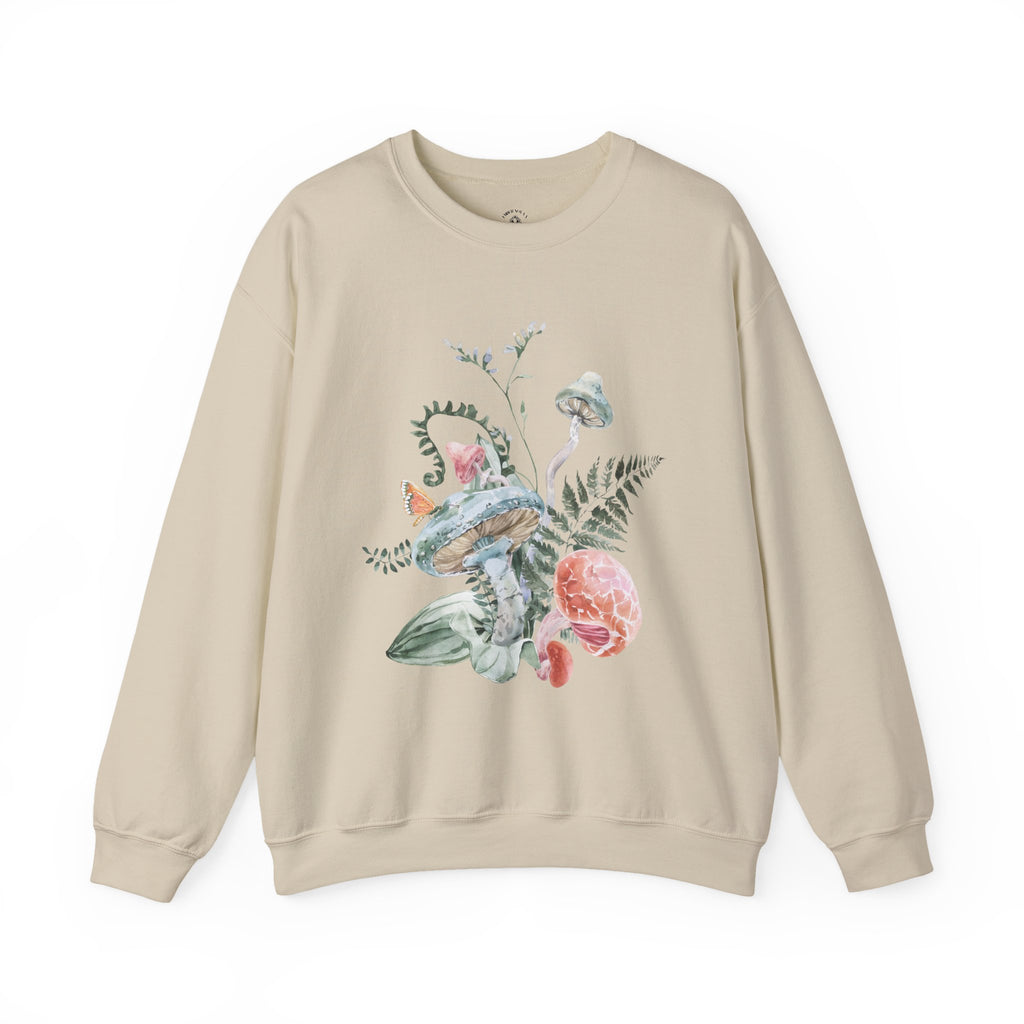Floral Snake Crewneck Sweatshirt — Watercolor Botanical & Serpent Design
