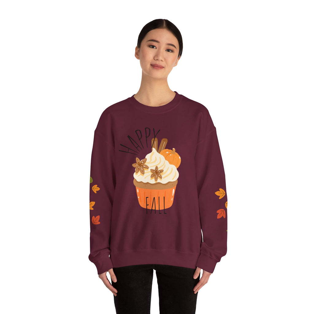 Autumn Cupcake Sweatshirt, Cozy Fall Crewneck, Unisex Sweater, Thanksgiving Apparel, Thanksgiving Gift, Seasonal Fashion