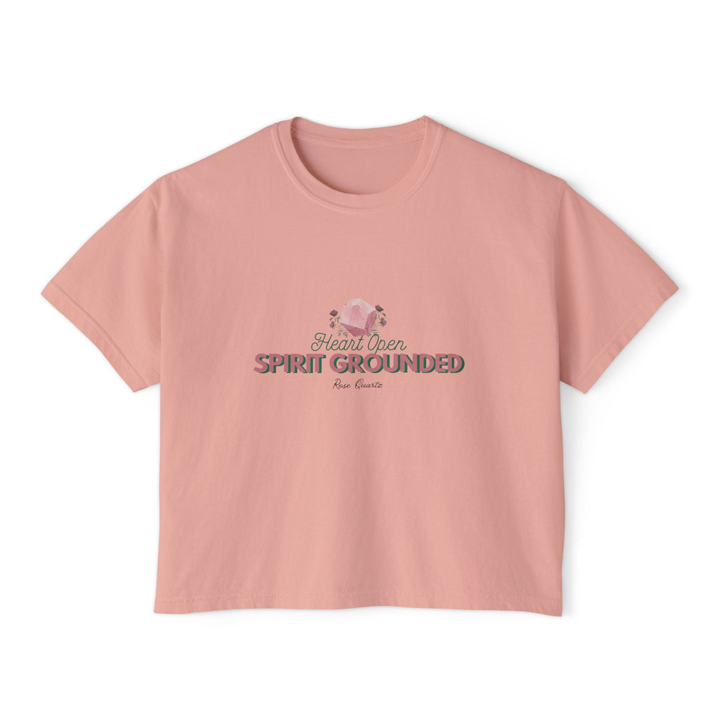 Spirit Grounded Women's Boxy Tee - Affirmation Shirt for Mindfulness & Positivity