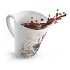 Mystic Wildflower Latte Mug — Lavender Roses, Mushrooms & Crescent Moon Ceramic Mug